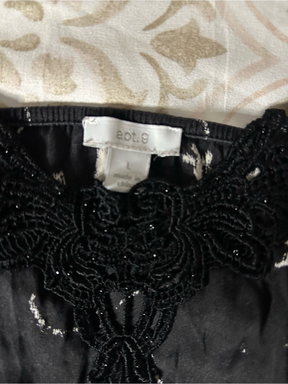 Apt. 9 Black Floral Lace-Trim Cami - Picture 4 of 6